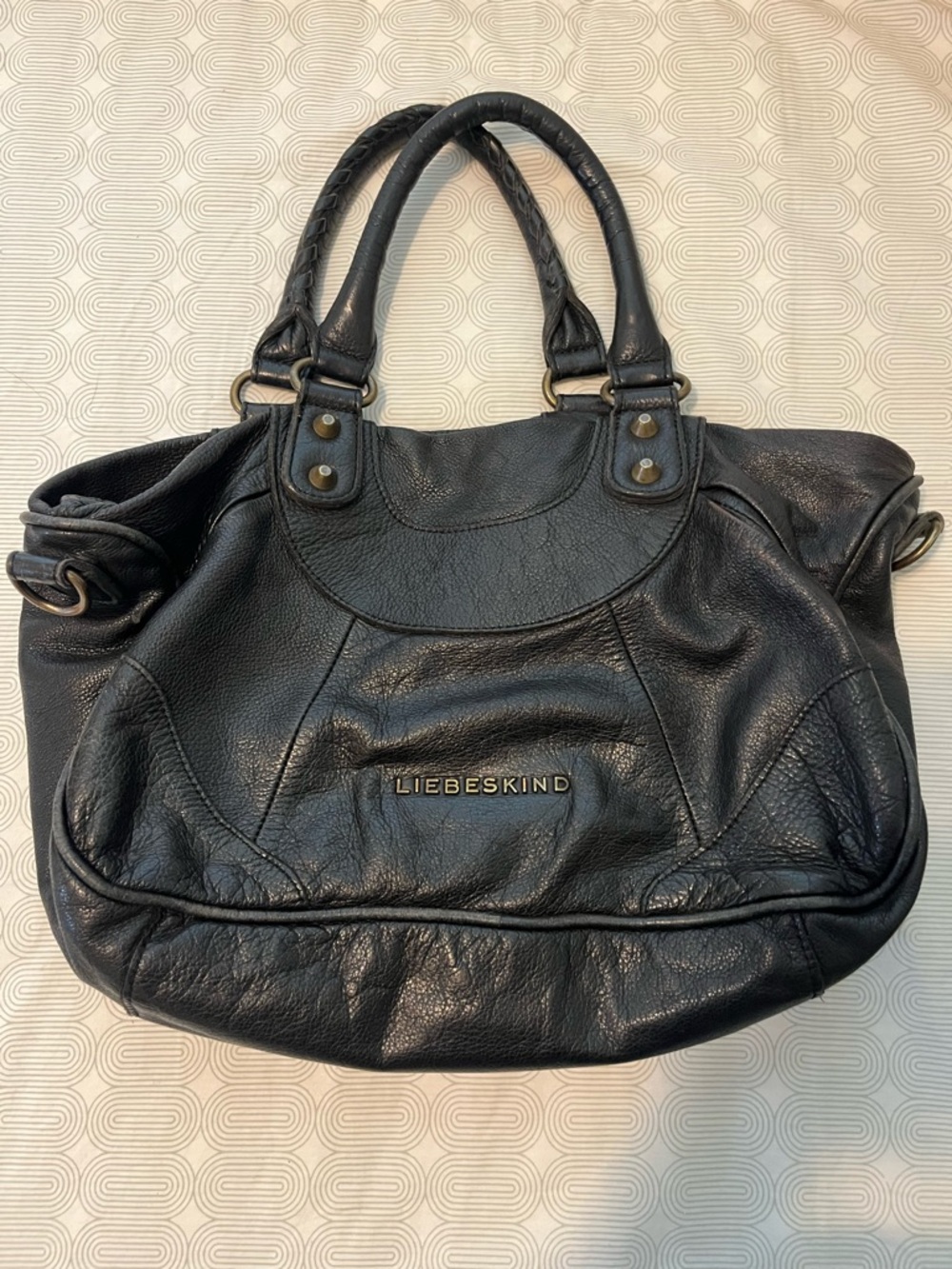 Liebeskind Black Pebbled Leather Shoulder Bag